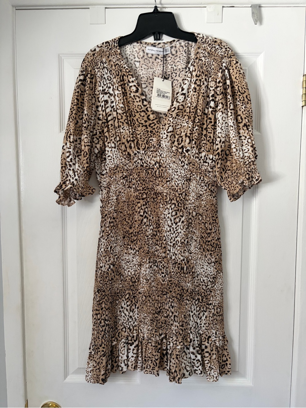 Faithfull The Brand Margherita Mini Dress Signe Animal Leopard Print Size M / 6